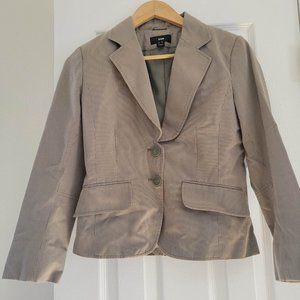 H&M Women's Green and White Striped Blazer - Size 6